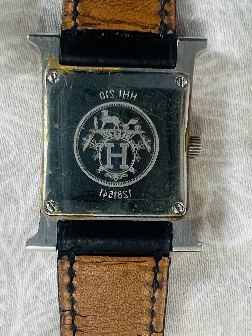 Hermès Black Dial Silver Case Women's Leather-Strap Watch - Picture 5 of 8